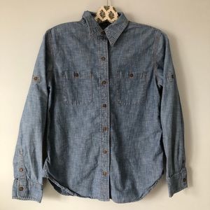 Denim button down long sleeve shirt